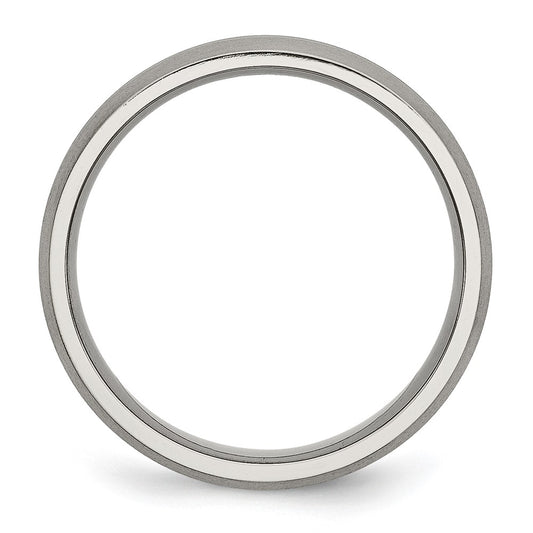 Buy Exclusive 6mm Grooved Titanium Band - Stylish Brushed & Polished Finish