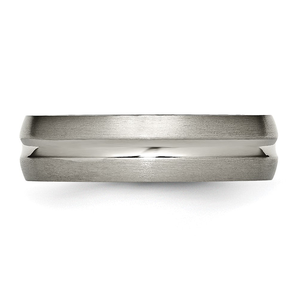 Buy Exclusive 6mm Grooved Titanium Band - Stylish Brushed & Polished Finish
