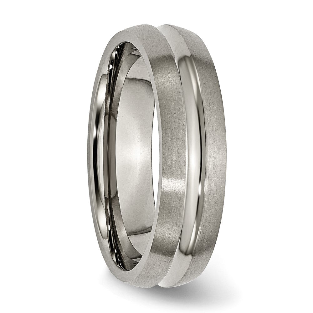 Buy High-Quality 6mm Grooved Titanium Band | Stylish Brushed & Polished Finish