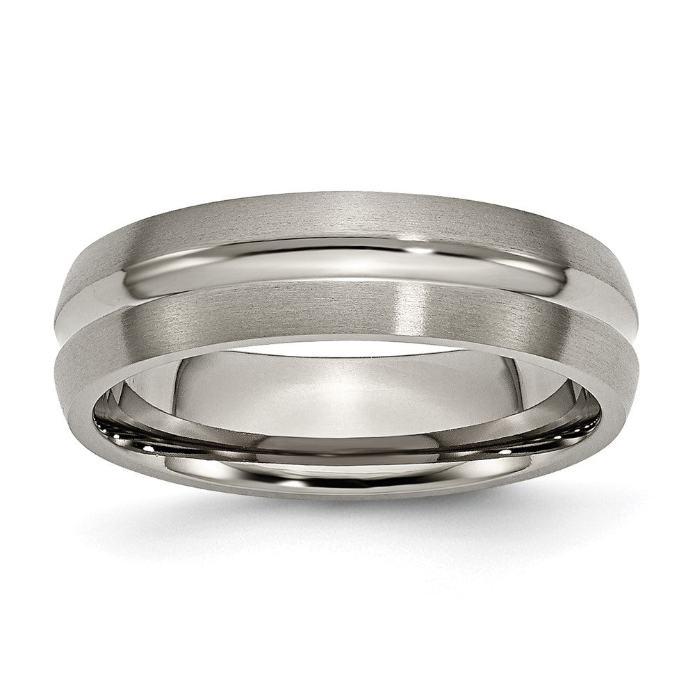 Buy High-Quality 6mm Grooved Titanium Band | Stylish Brushed & Polished Finish