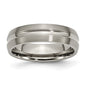 Buy Stylish 6mm Grooved Band in Brushed & Polished Titanium - Luxury Value-10