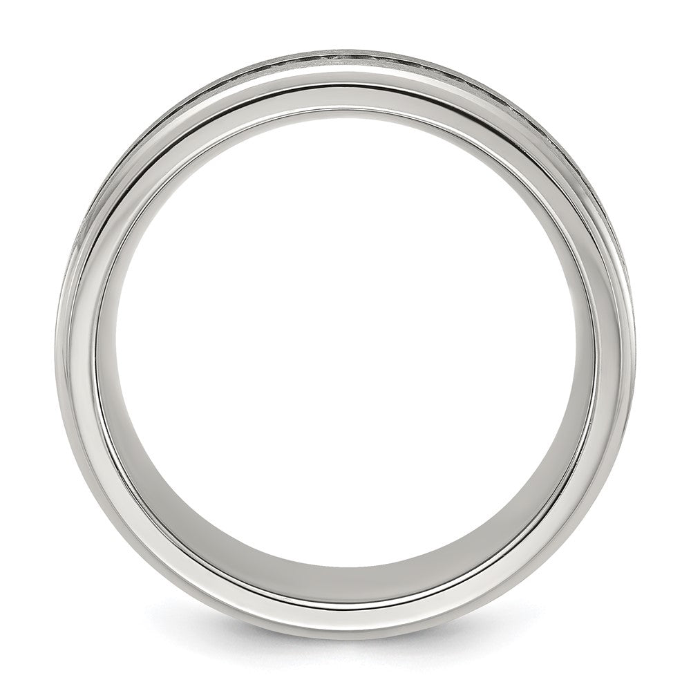 High-quality Chiseled Titanium Ring 7mm CZ Accents - Stylish & Durable