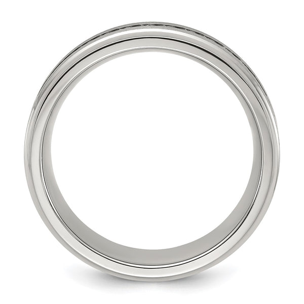 Polished Titanium 7mm CZ Chisel Band