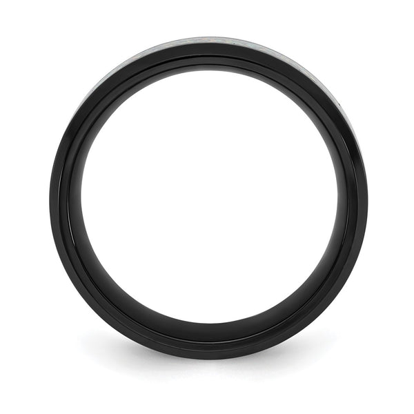8mm Chisel Titanium Band with Multi-Color Opal Inlay