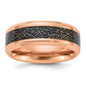 Buy Stylish 8mm Chisel Titanium Band with Polished Rose Inlay & Epoxy Finish-1