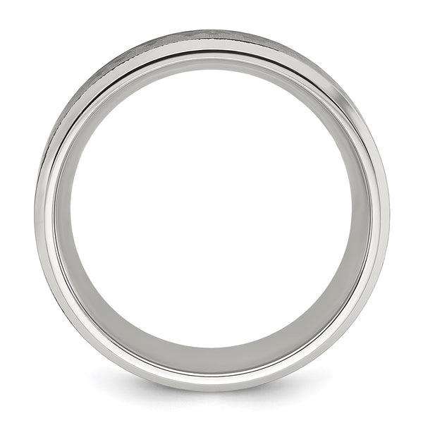 8mm Chisel Titanium Band - Brushed Center Mountain