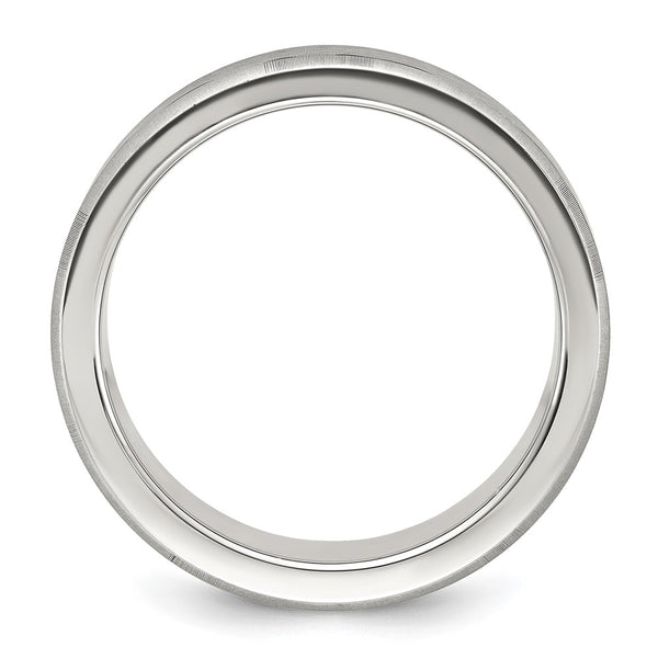 Brushed Titanium 8mm Band with Chiseled Laser
