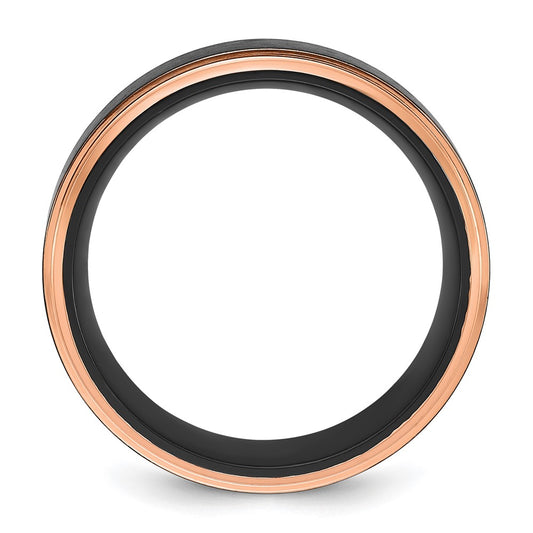 Buy Stylish 8mm Black & Rose IP-Plated Titanium Band - High-Quality Design