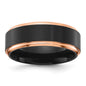 Buy Stylish 8mm Chisel Titanium Band - Brushed Center, Black & Rose IP-Plated-11