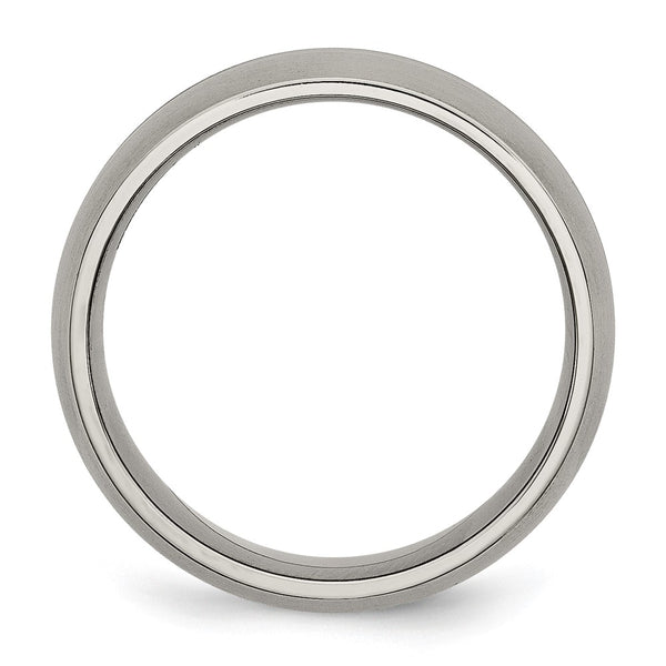 Chiseled Titanium 8mm Grooved Band - Brushed Polished - Style GR1-1025859