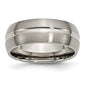 Buy Exclusive 8mm Grooved Titanium Band - Stylish Brushed & Polished Finish-3