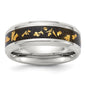 Buy Stylish 8mm Titanium Chisel Band - Polished Finish & Black/Gold Inlay-13