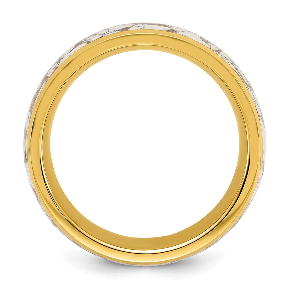 Buy Stylish 8mm Chisel Titanium Band with Ceramic Inlay - Luxury Design