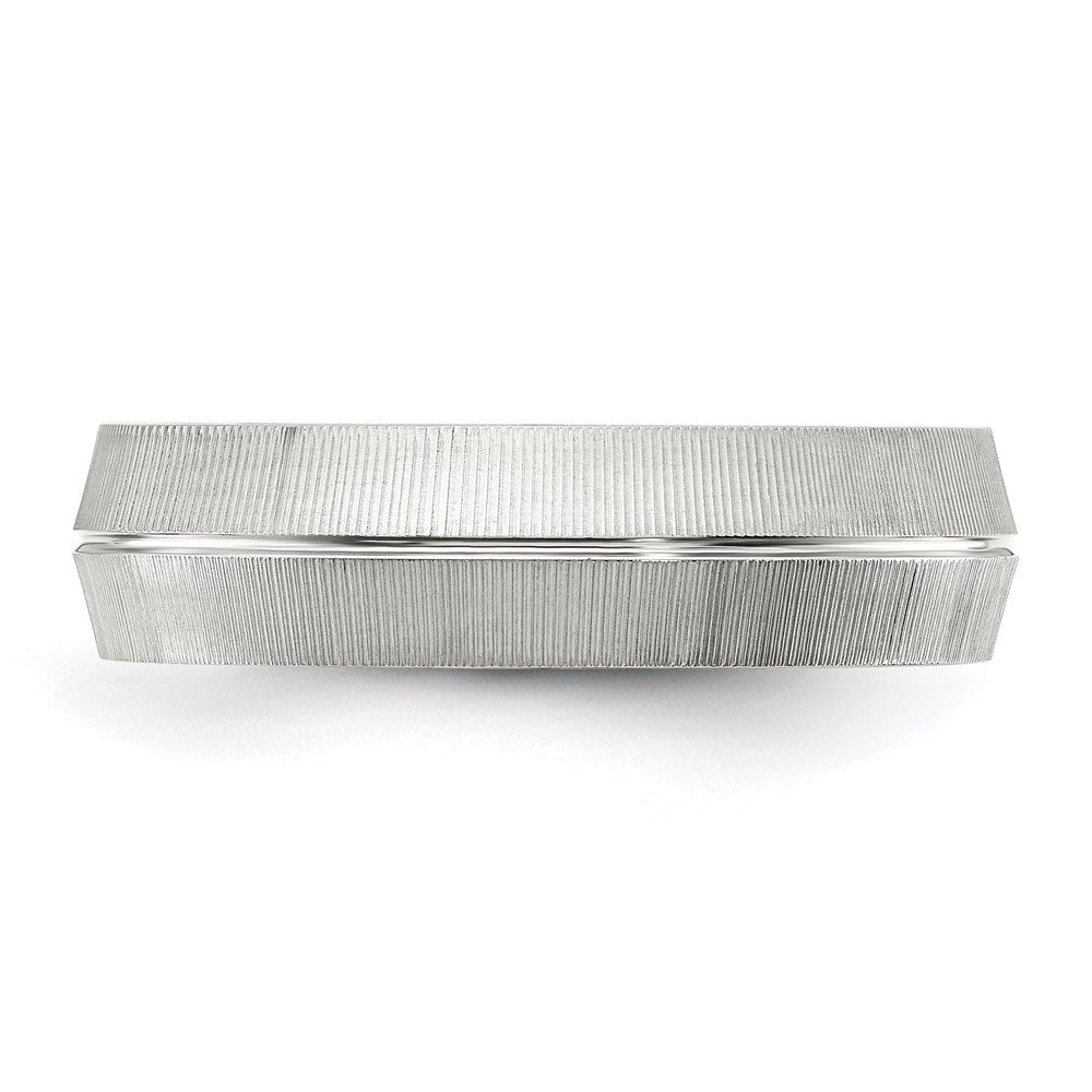Buy Stylish 6mm Chisel Polished & Textured Titanium Band - Luxury Value Ring