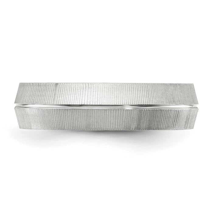 Buy Stylish 6mm Chisel Polished & Textured Titanium Band - Luxury Value Ring-3