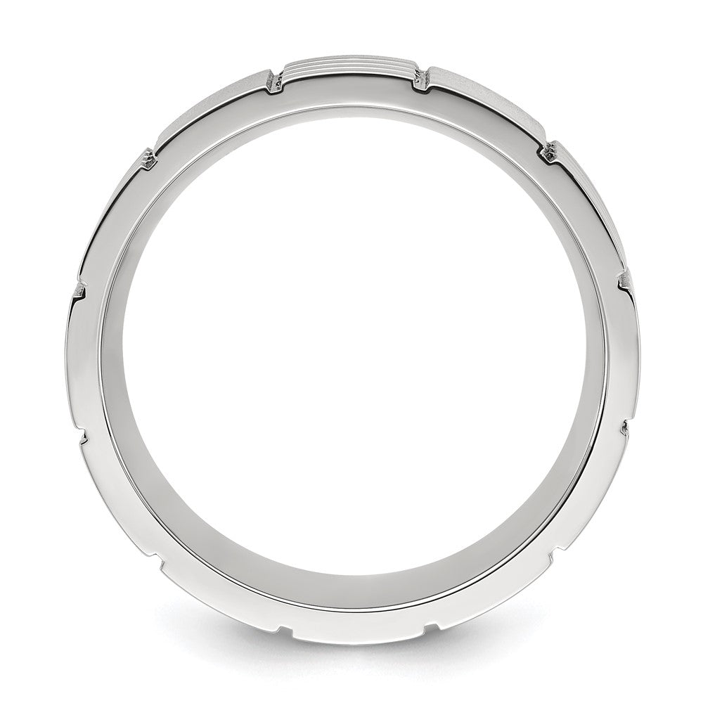 Buy Stylish Chiseled Titanium 8mm Band - Brushed & Polished Finish