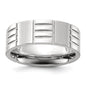 High-Quality 8mm Chiseled Titanium Band - Stylish Brushed & Polished Finish-3