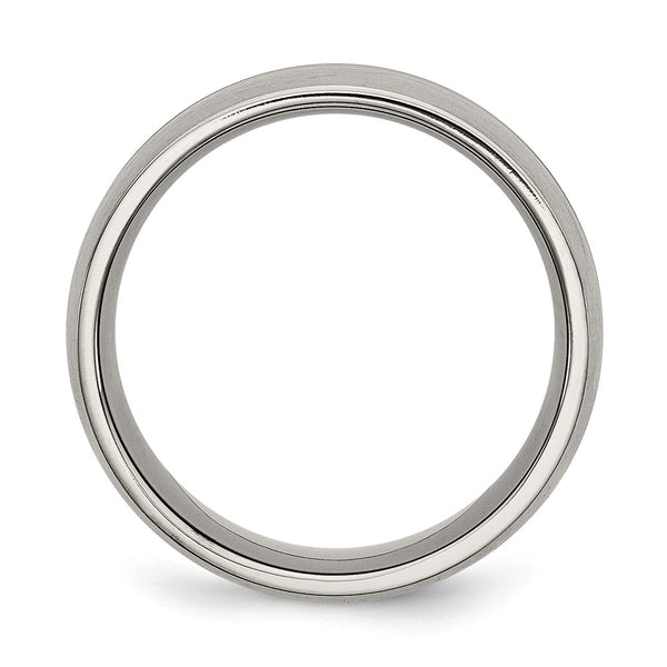 10mm Grooved Titanium Band - Brushed Polished