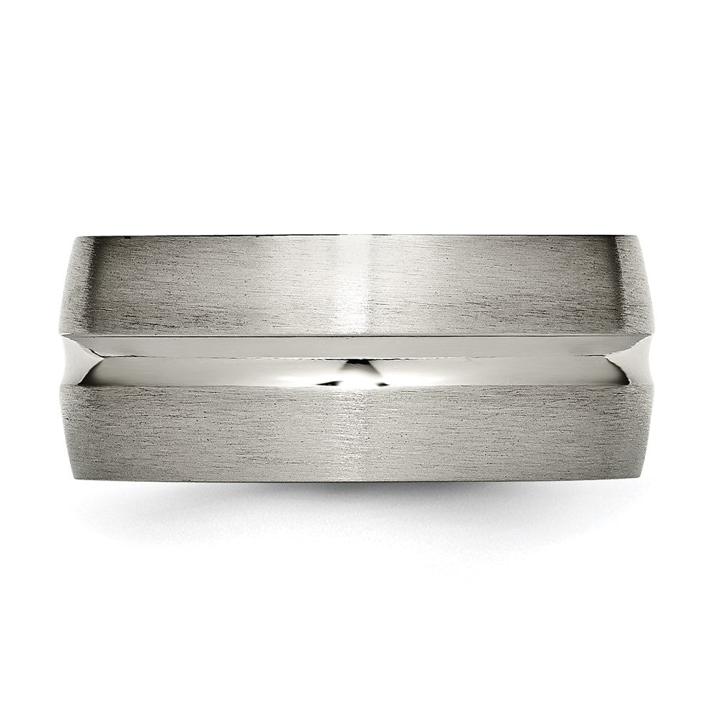 Buy Stylish 10mm Grooved Titanium Band - High-Quality Brushed & Polished Finish