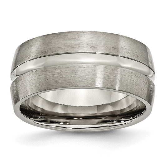 Buy Stylish 10mm Chisel Titanium Grooved Band - High-Quality Finish & Value
