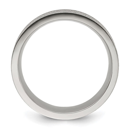 Buy Exclusive 8mm Titanium Chisel Polished Band - Stylish Laser-Cut Design