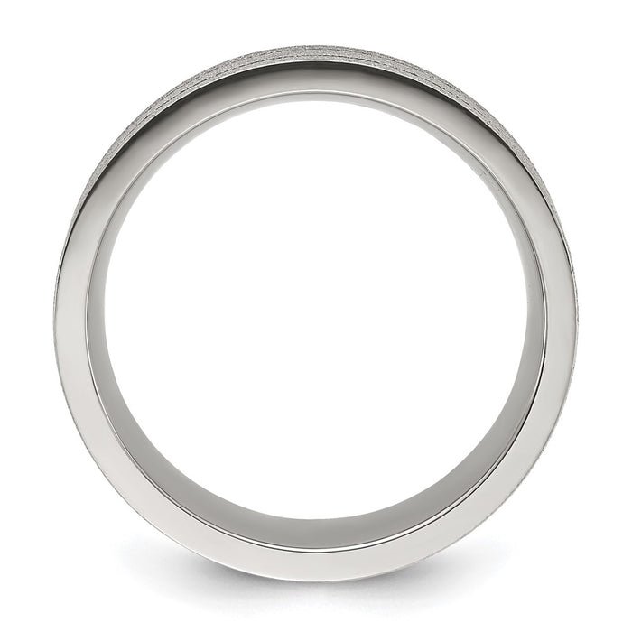 Buy Exclusive 8mm Titanium Chisel Polished Band - Stylish Laser-Cut Design-2