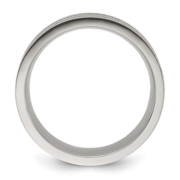 Chiseled Titanium 8mm Band with Laser-Cut Grooves