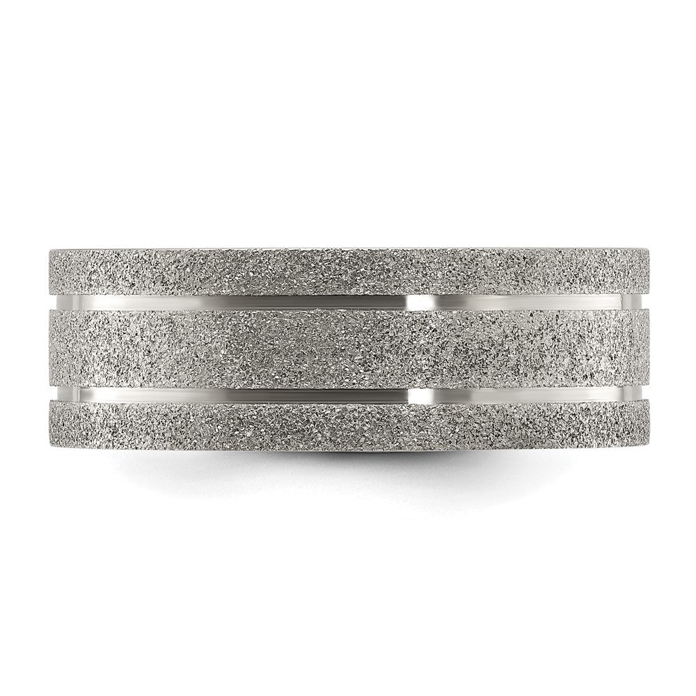Buy Exclusive 8mm Titanium Chisel Polished Band - Stylish Laser-Cut Design