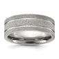 Buy Stylish 8mm Polished Titanium Chisel Band with Laser-Cut Grooves-5
