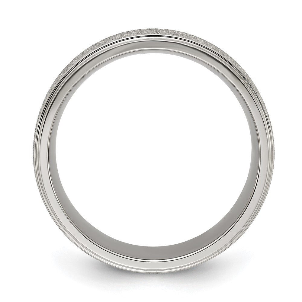 Buy Stylish Polished Titanium Chisel 8mm Laser-Cut Center Band - Luxury Value