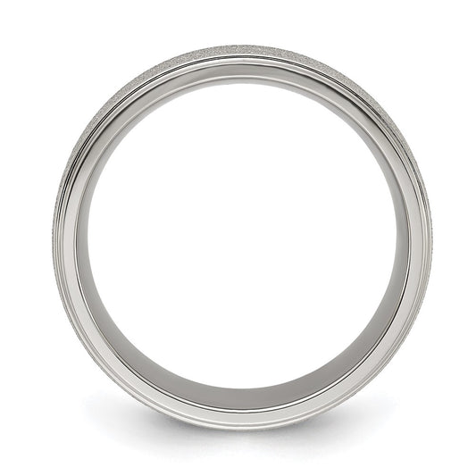 Buy Stylish Polished Titanium Chisel 8mm Laser-Cut Center Band - Luxury Value