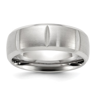 Buy Stylish 8mm Chiseled Titanium Band with Brushed Finish - Luxury Quality