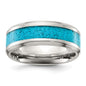 Buy Stylish 8mm Titanium Chisel Band with Turquoise Inlay | Luxury Finish-7
