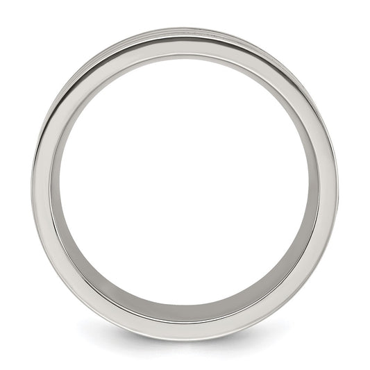 Buy Stylish 8mm Chisel Titanium Band - Polished Finish, Black Resin & Wood