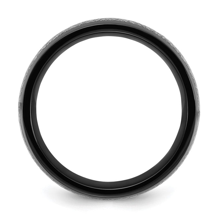 Buy Exclusive 8mm Titanium Band with Black IP Coating & Imitation Meteorite-2