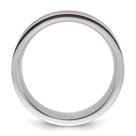 Buy Designer 8mm Chiseled Titanium Band with Meteorite Inlay | Luxury Style
