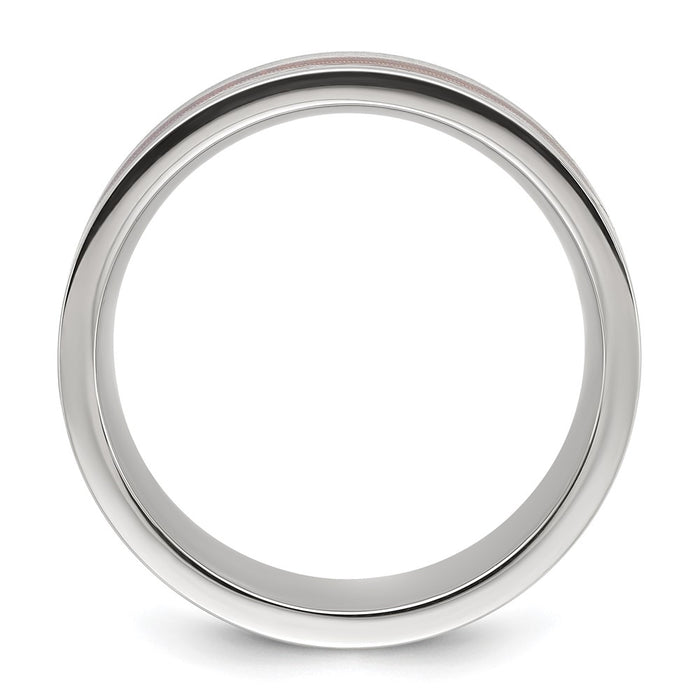 Buy Designer 8mm Chiseled Titanium Band with Meteorite Inlay | Luxury Style-2