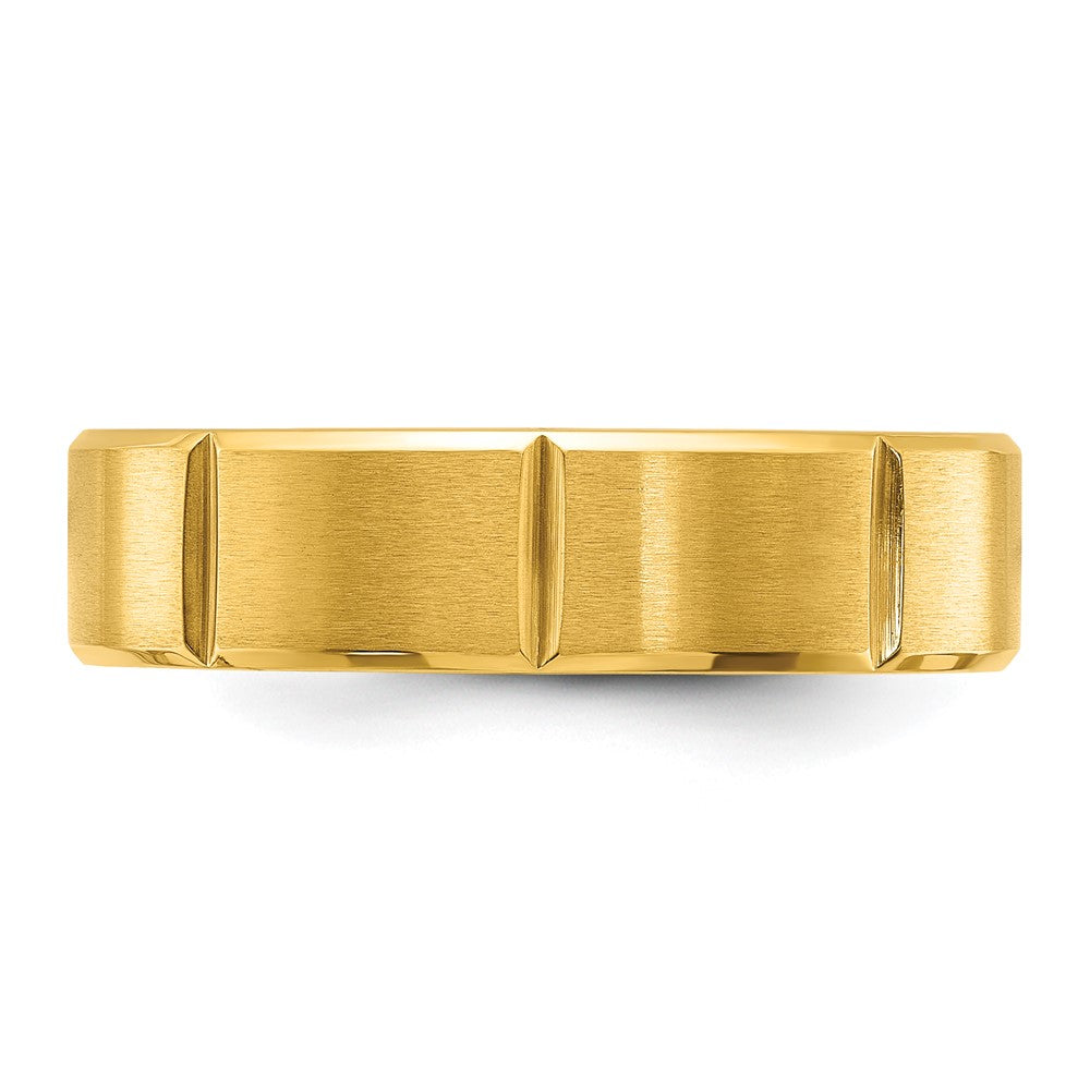 Buy Stylish 6mm Grooved Band in Polished Yellow IP-Plated Titanium