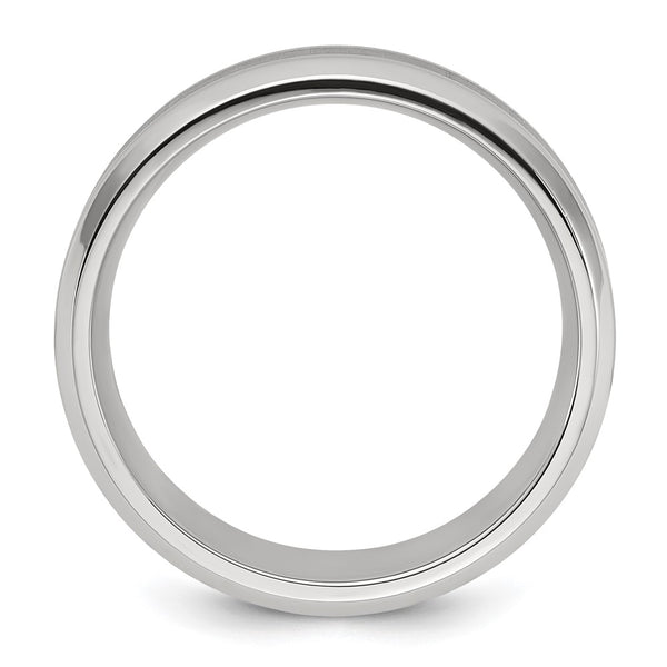 8mm Polished Titanium Chisel Band with Brushed Center