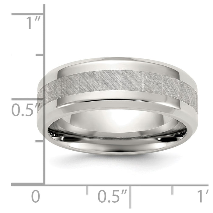 Buy High-Quality 8mm Polished Titanium Chisel Band - Stylish & Affordable!-4