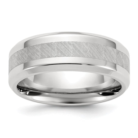Buy Stylish 8mm Polished Titanium Chisel Band with Brushed Center - Luxury Value