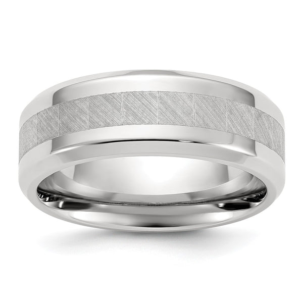 8mm Polished Titanium Chisel Band with Brushed Center