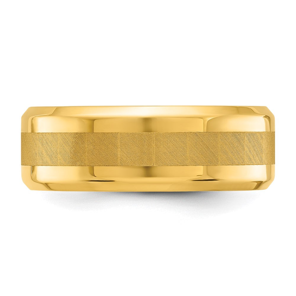 Buy Stylish 8mm Chisel Titanium Band | Polished Yellow IP-Plated Center