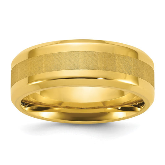 Buy Exclusive 8mm Titanium Band - Polished Yellow IP, Stylish Brushed Center