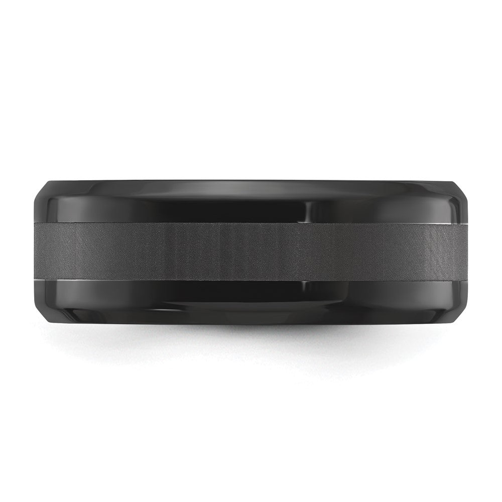 Buy High-Quality 8mm Titanium Band with Polished Black IP-Plating, Stylish!