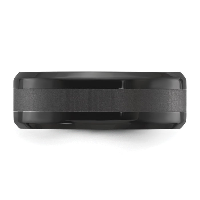 Buy High-Quality 8mm Titanium Band with Polished Black IP-Plating, Stylish!-3