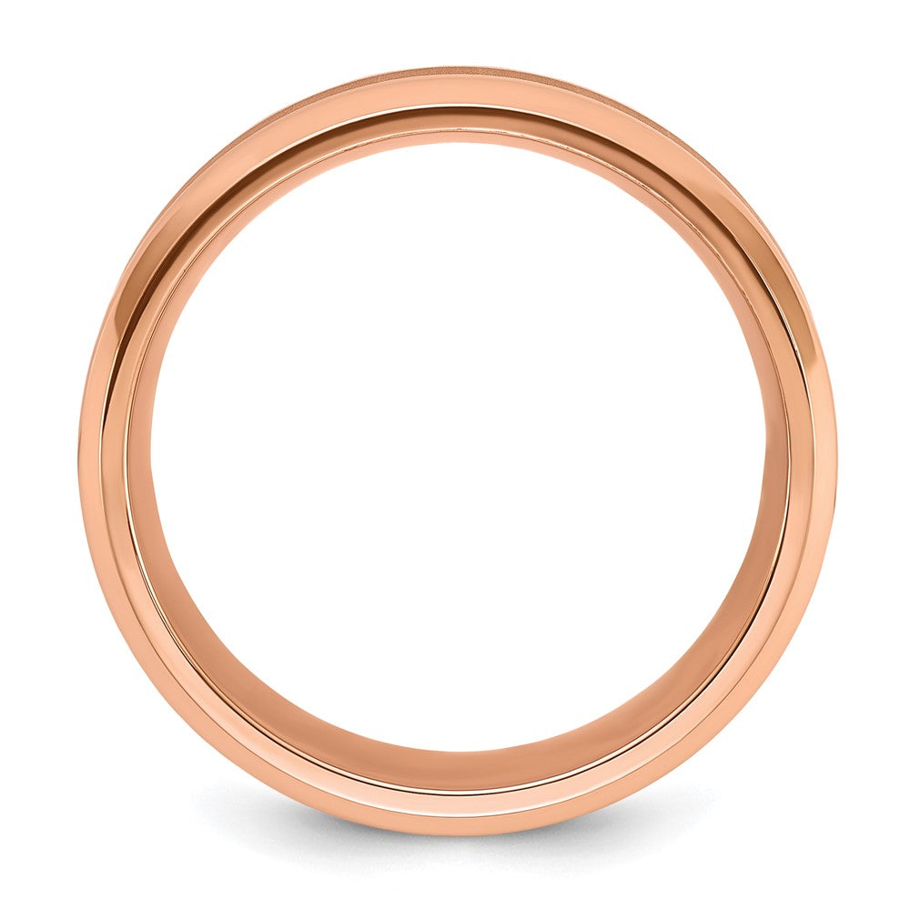 High-Quality 8mm Titanium Band with Rose IP Finish | Stylish & Affordable Design