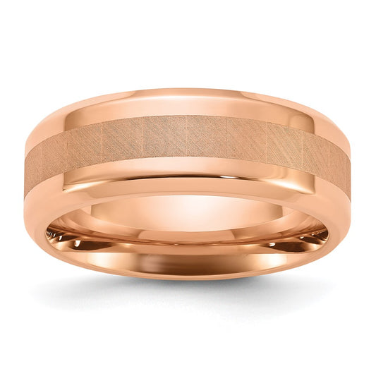Buy Stylish Chiseled Titanium 8mm Rose IP-Plated Brushed Band - Luxury Design