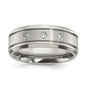 Buy Stylish 8mm CZ Accents Polished Titanium Chisel Band - Luxury Design-1