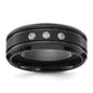 High-Quality 8mm Polished Black Titanium Band with CZ Accents | Stylish Value-6